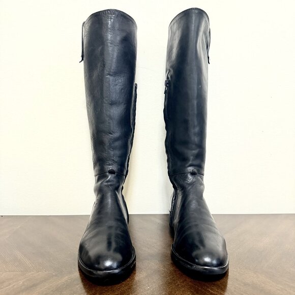 Coclico Black Italian Leather Knee High Boots Made in Spain Low Heel EU 36 US 6 - Picture 4 of 14